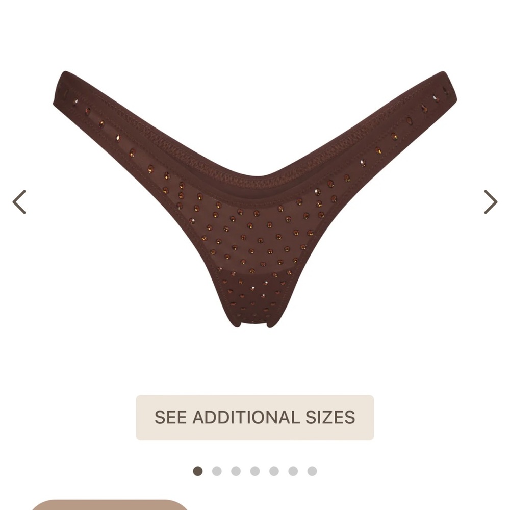 SKIMS Brown Studded Thong without box